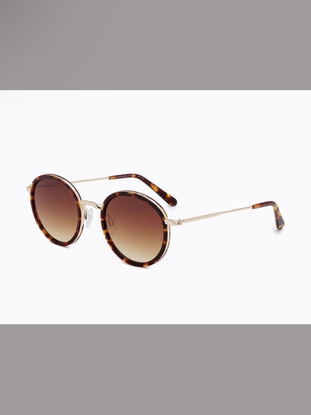 Tortoiseshell Round Sunglasses with Brown Gradient Lenses